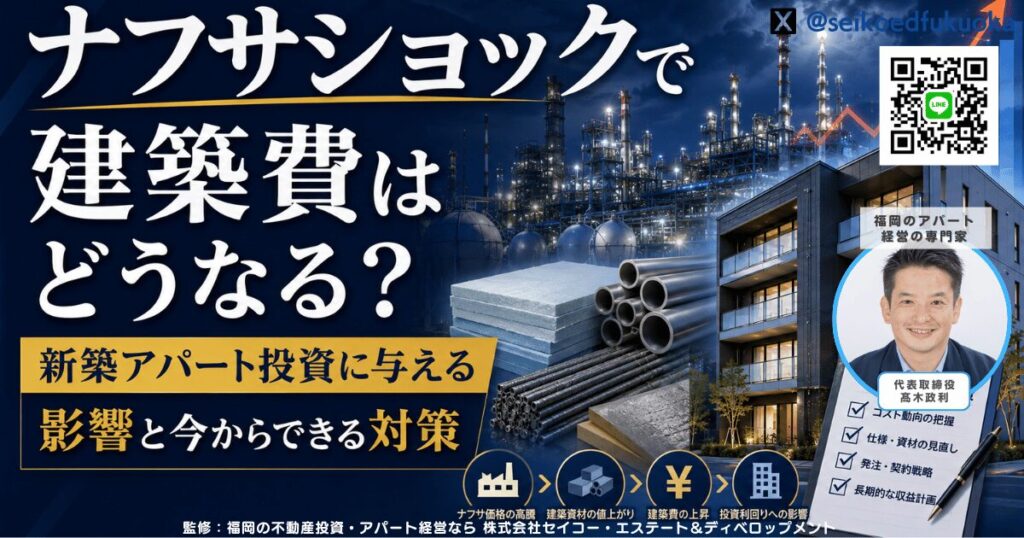 ナフサショックで建築費はどうなる?新築アパート投資に与える影響と今からできる対策