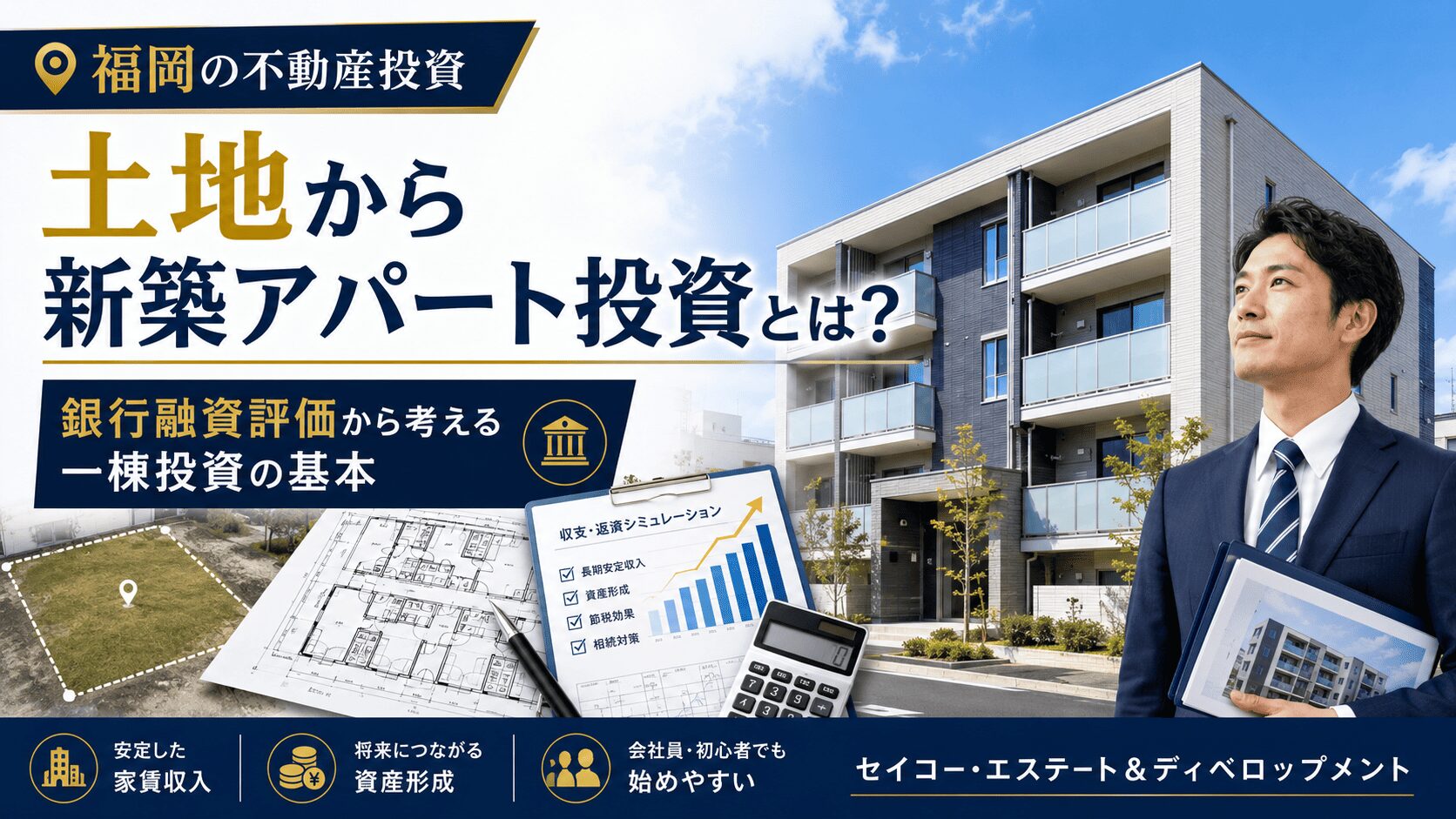 土地から新築アパート投資とは？福岡で一棟投資を始める前に知るべき銀行融資評価の基本