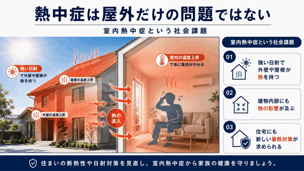 「熱中症は屋外だけの問題ではない｜室内熱中症という社会課題」図解