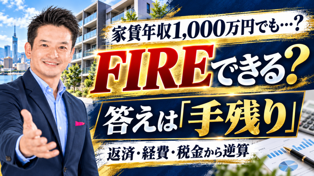 家賃年収1000万円でもFIREできる？返済・経費・税金を引いた手残りから考える記事のアイキャッチ