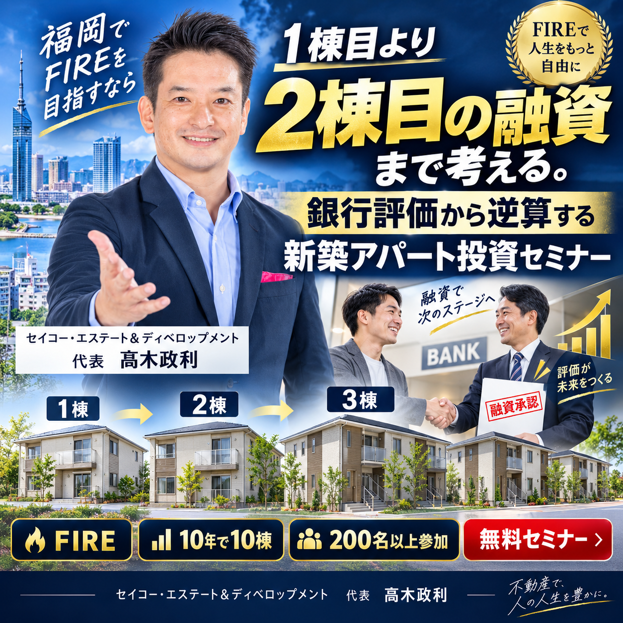 福岡でFIREを目指すなら2棟目の融資まで考える｜銀行評価から逆算する新築アパート投資セミナー